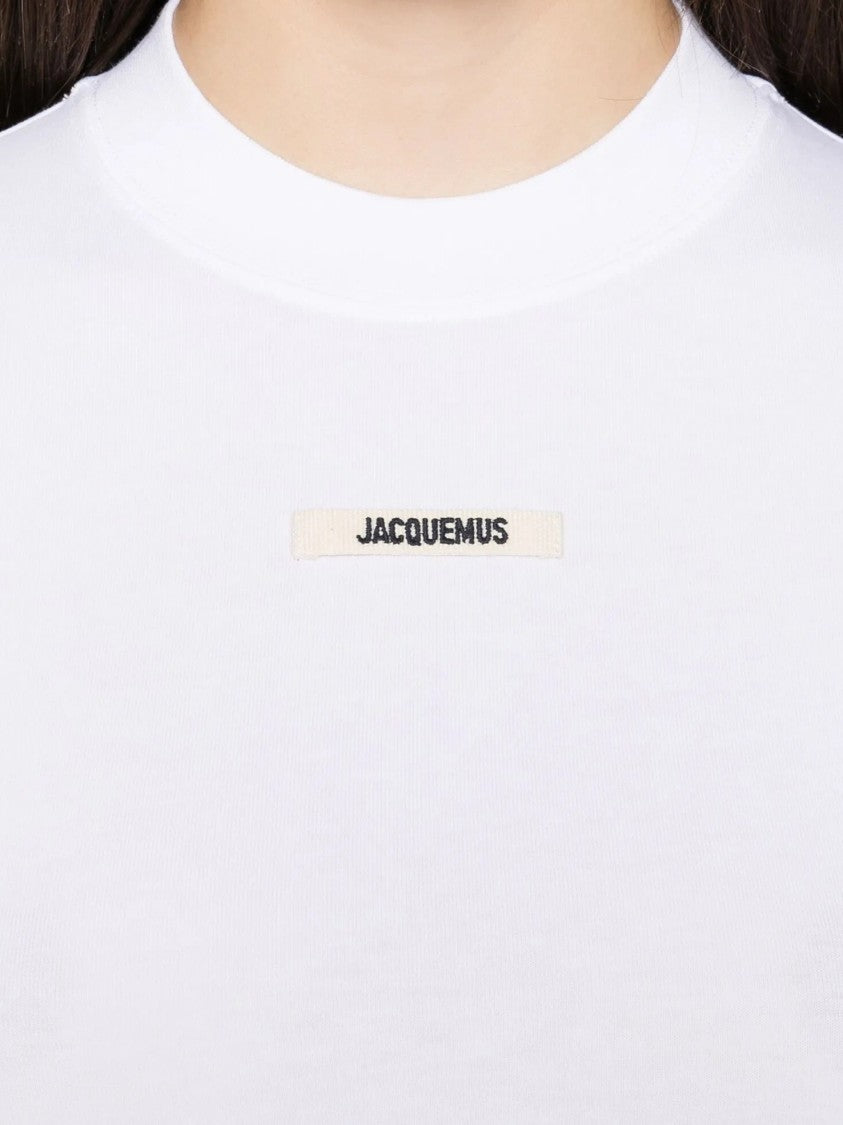 Jacquemus White Cotton Cropped Long-Sleeve T-Shirt