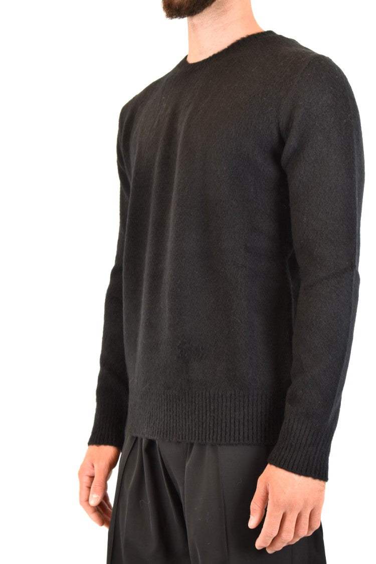 Dondup Classic Black Wool Sweater With Crew Neckline