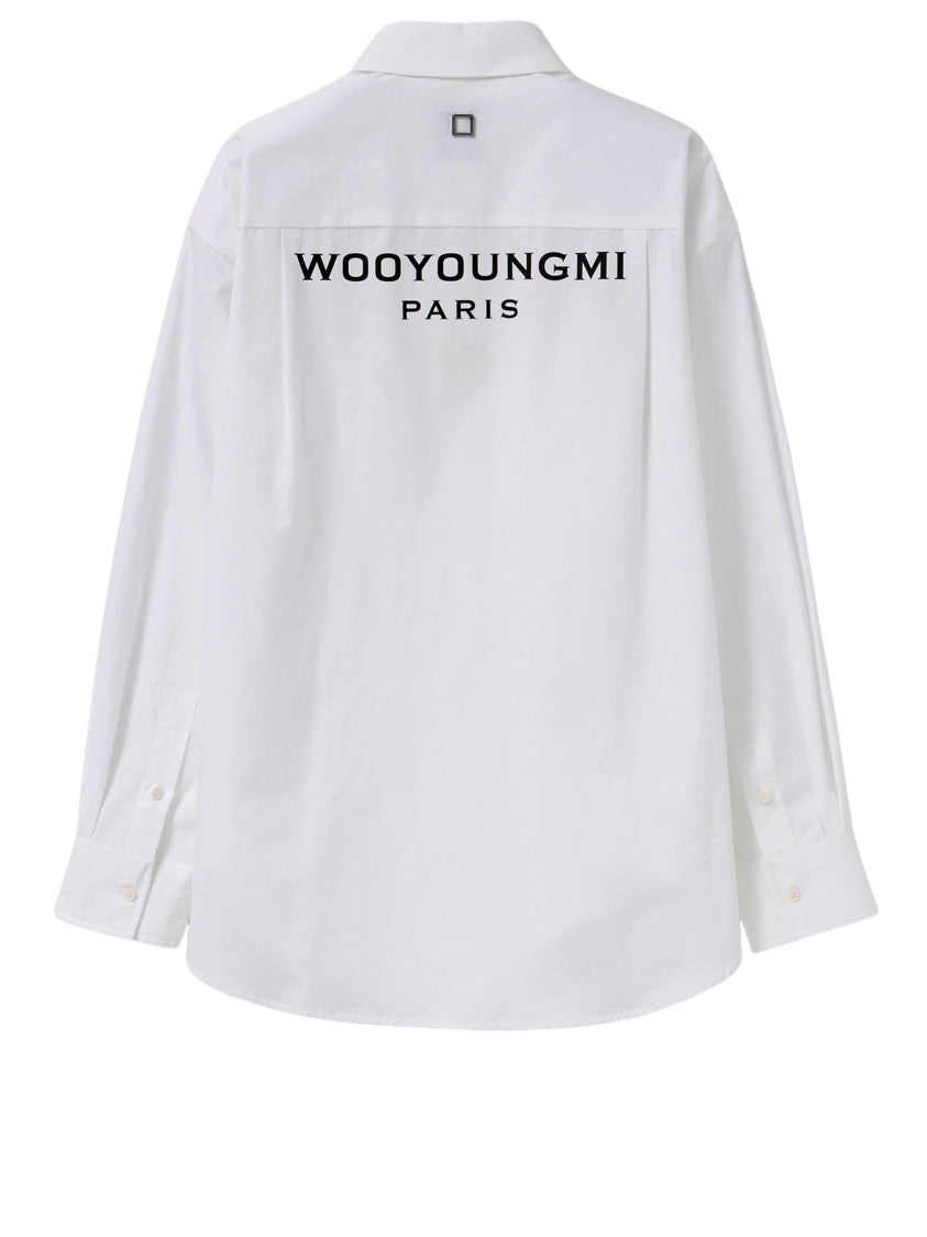 Wooyoungmi Classic White Cotton Shirt With Logo Detailing