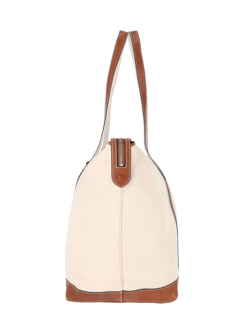 Polo Ralph Lauren Beige Logo Cotton-Blend Tote Bag