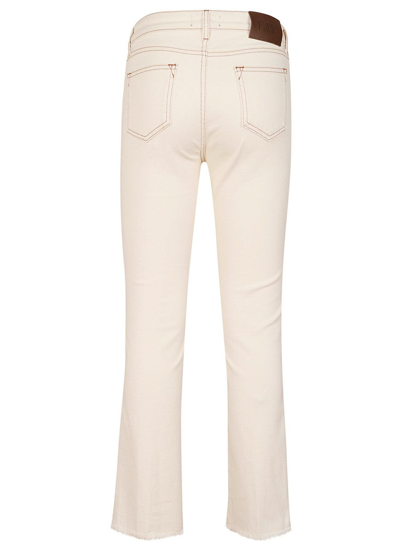 Fay Fitted Denim Jeans With Slight Flare Hem