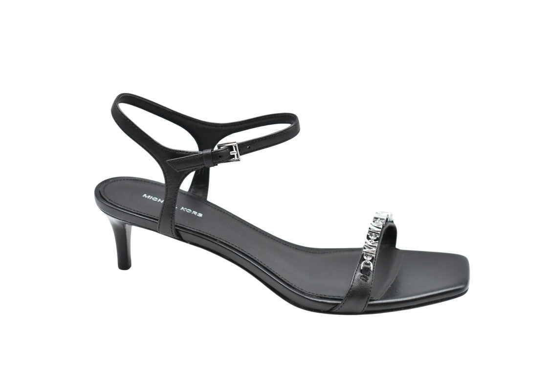Michael Kors High-Heeled Black Sandal With Ankle Strap