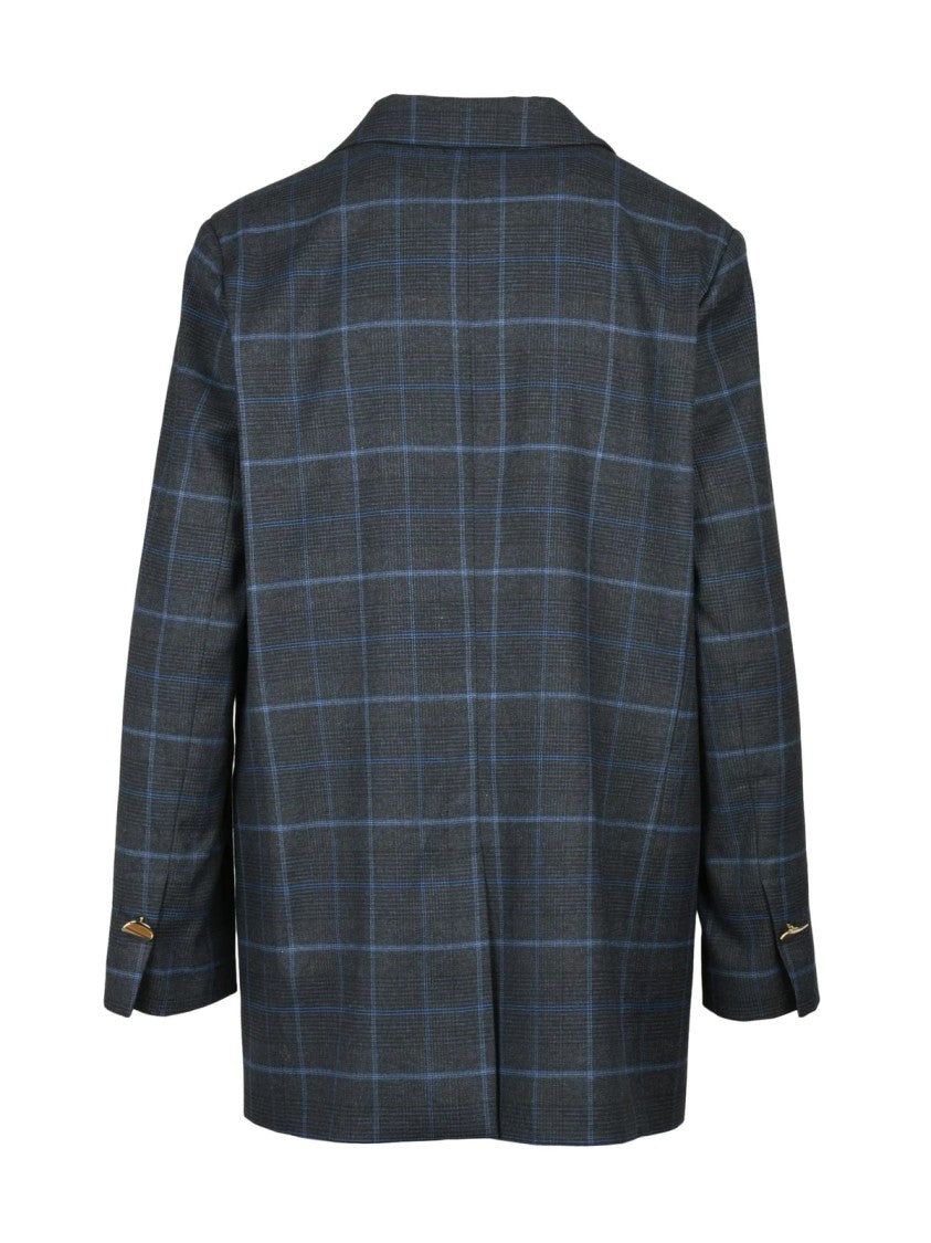 ..,Merci Blue Long Rounded Jacket