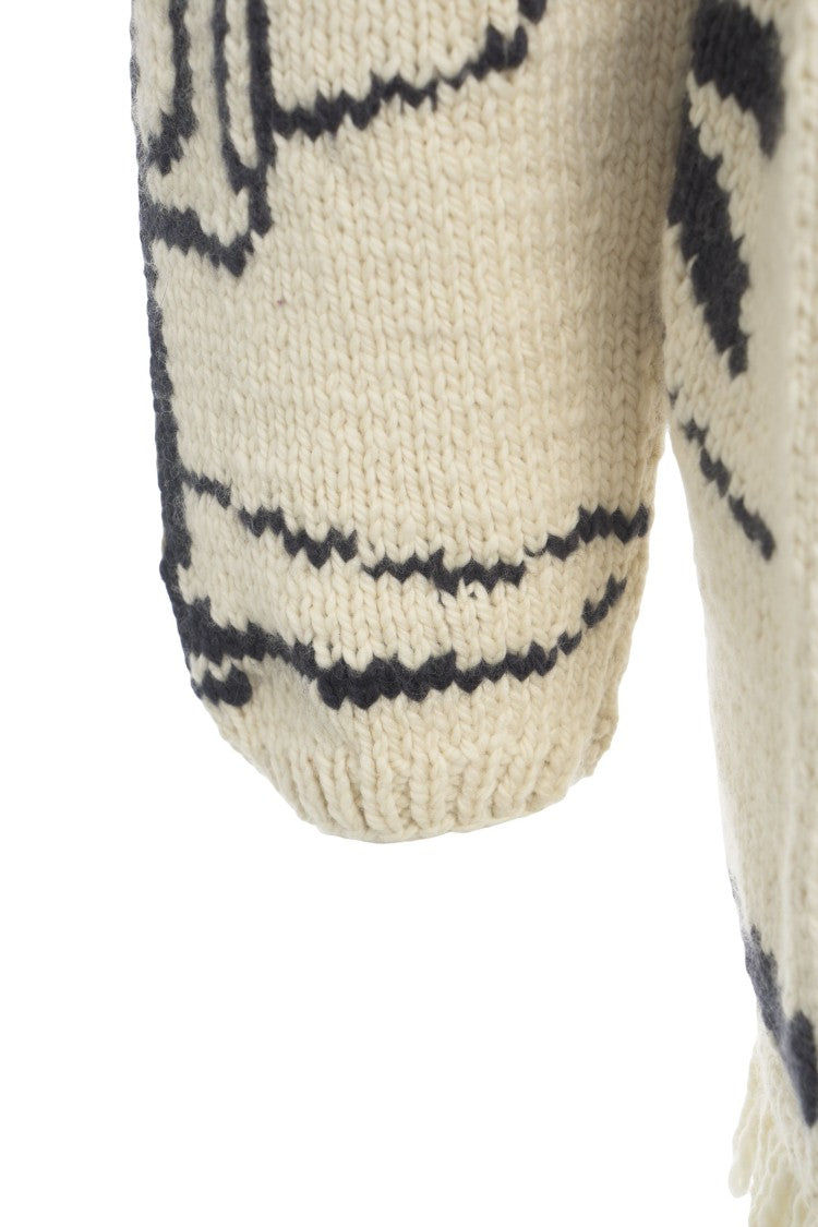 Frantic Desert-Inspired Knit Jacket With Fringe Details