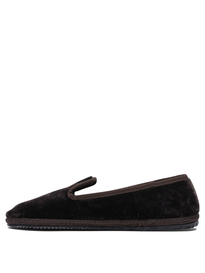 Sentier Di Segantin Roberta Brown Slip-On Loafers With Plush Fabric And Rubber Sole