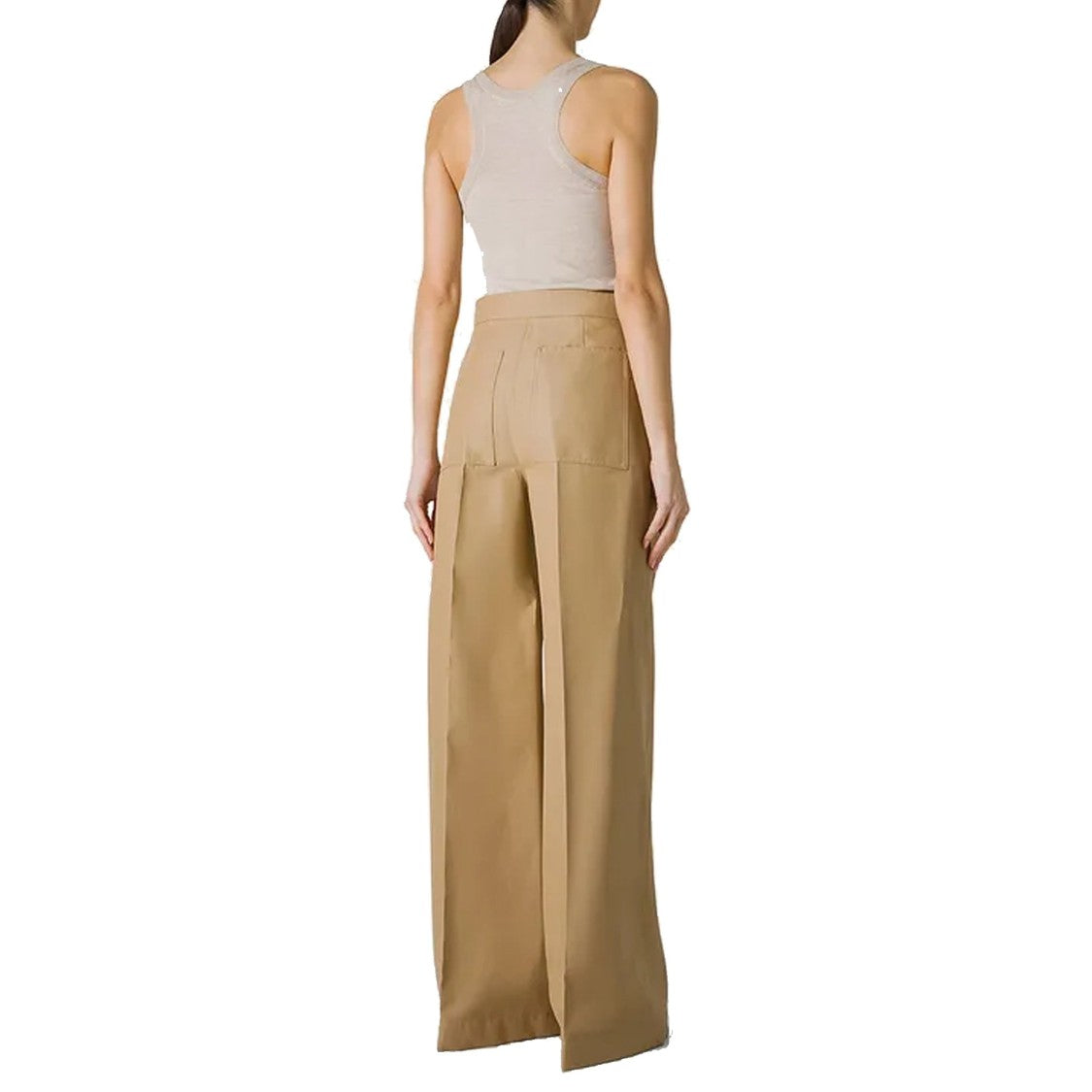 Max Mara Brown Cotton Corte Pants With Double Darts