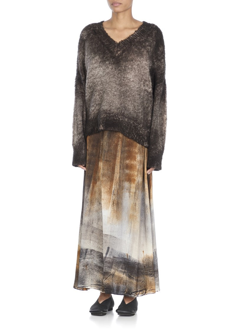 Avant Toi Deep V-Neck Cotton Blend Sweater