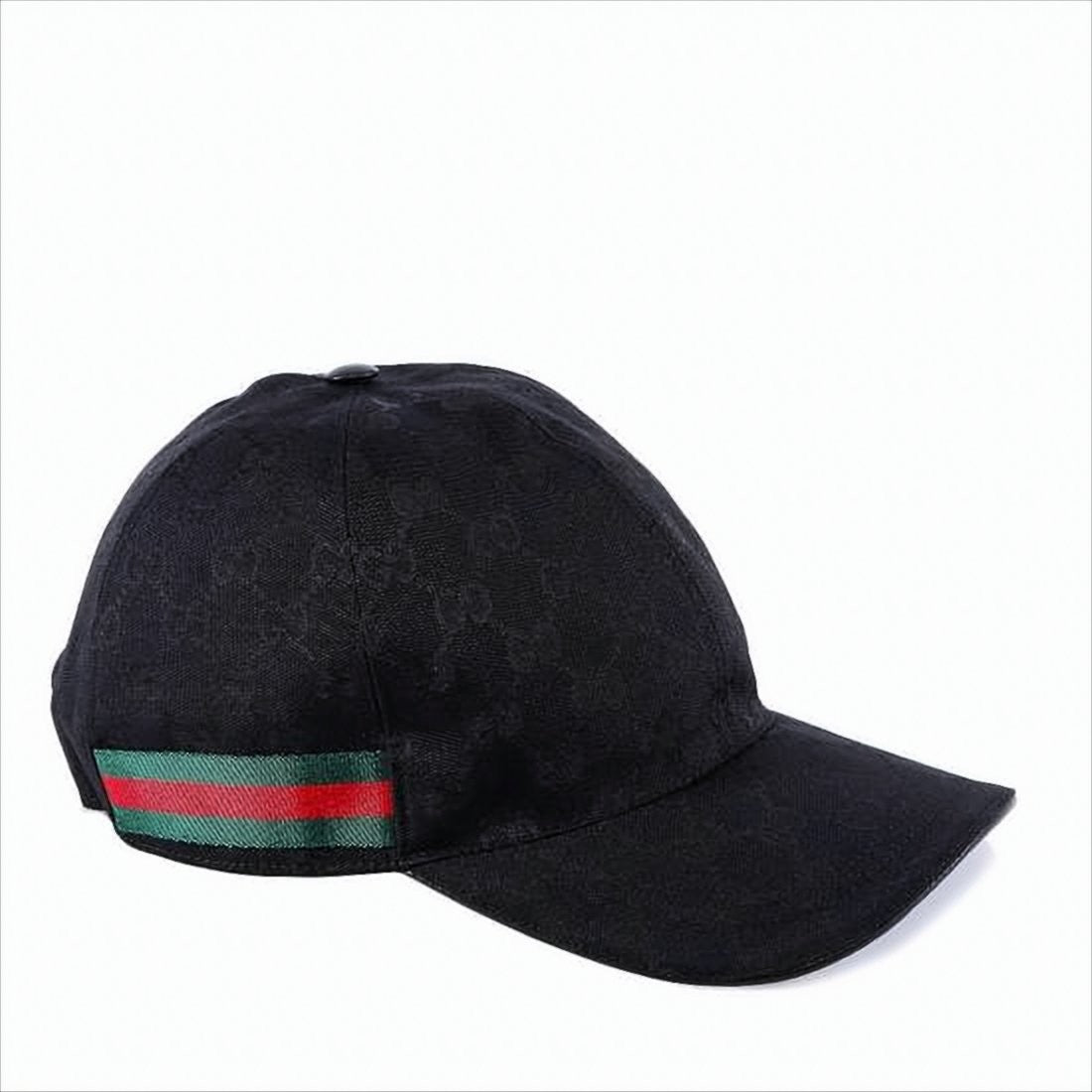 Gucci Black Cap With Signature Stripe Detail