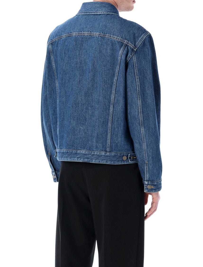 Valentino Garavani Vgold Cotton Denim Button Jacket