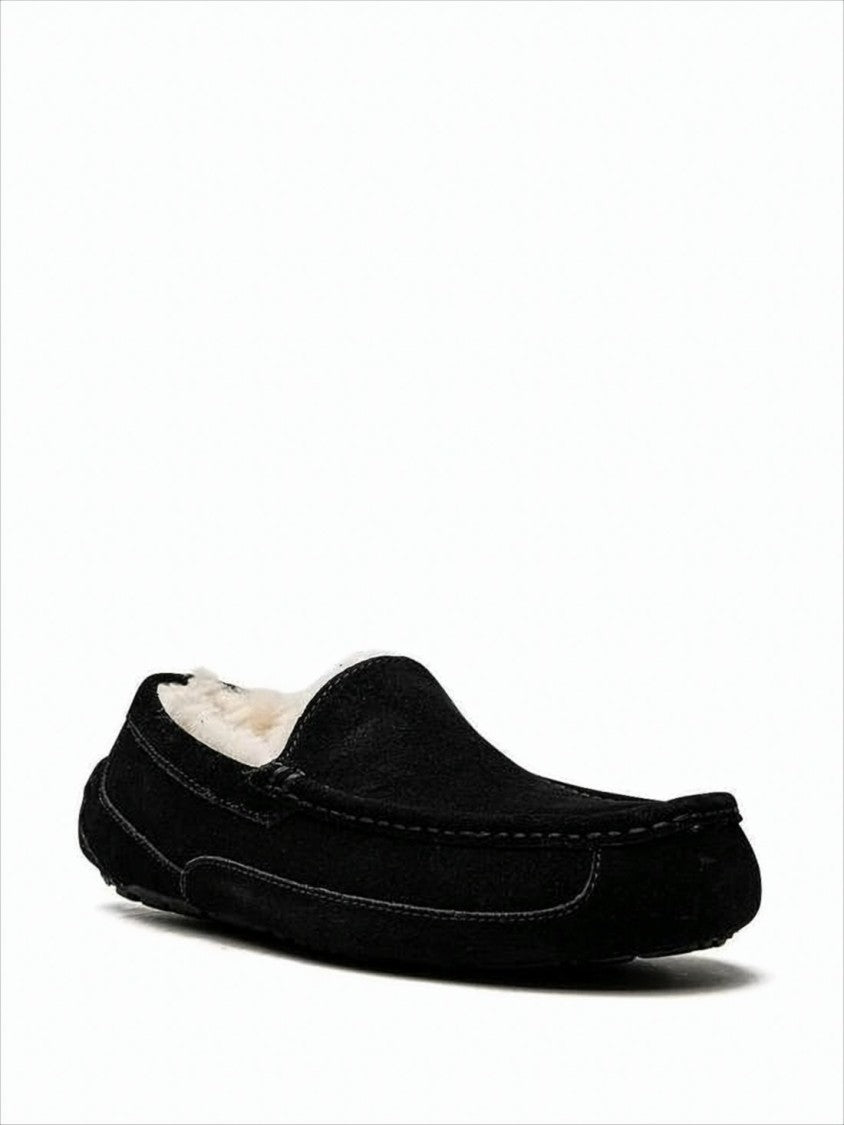 Ugg Moccasin-Style Suede Slip-On Loafers With Fluffy Lining
