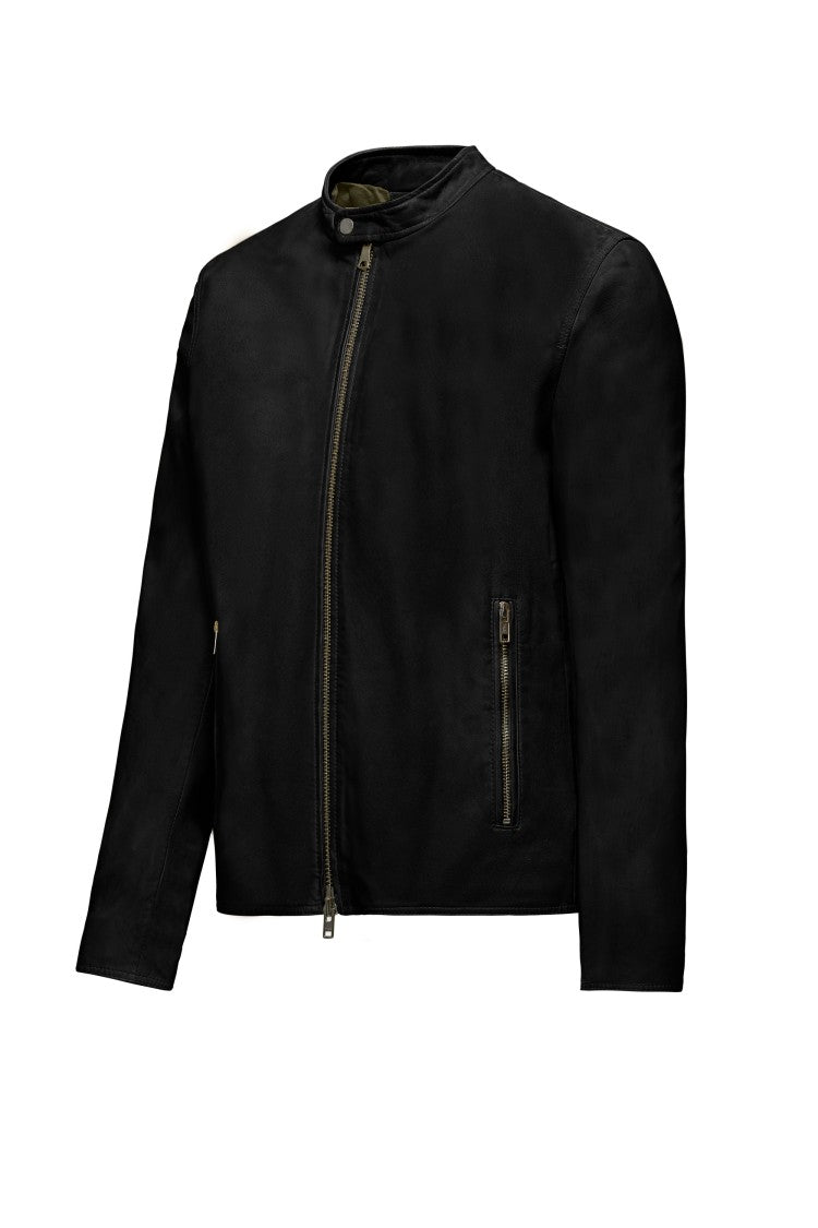 Bomboogie Genuine Lambskin Jacket Stand-Up Collar Silhouette