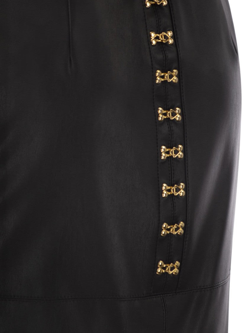 Elisabetta Franchi Pencil Skirt With Jewelled Hooks