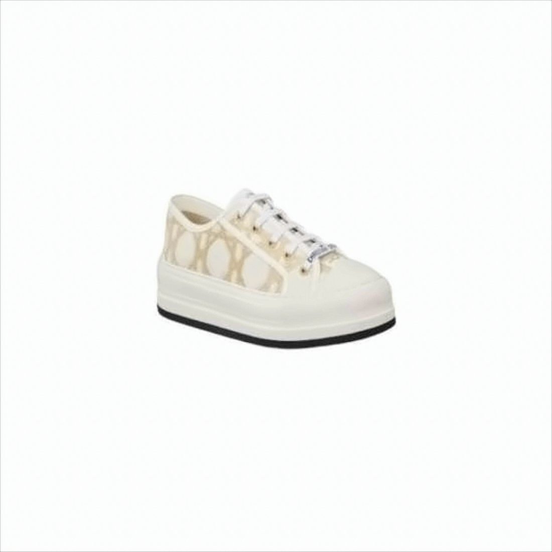 Christian Dior Canvas Low-Top Sneakers With Monogram Pattern And Platform Sole