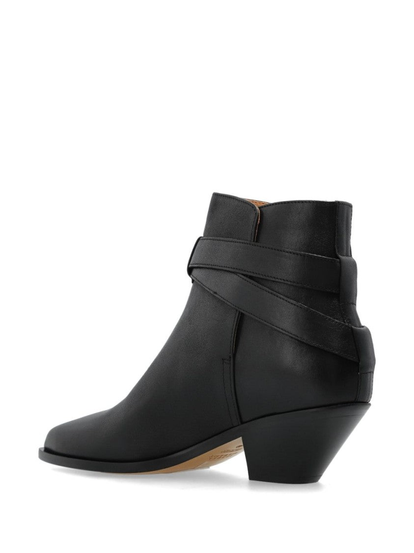 Isabel Marant Black Ankle Boots With Flared Heel