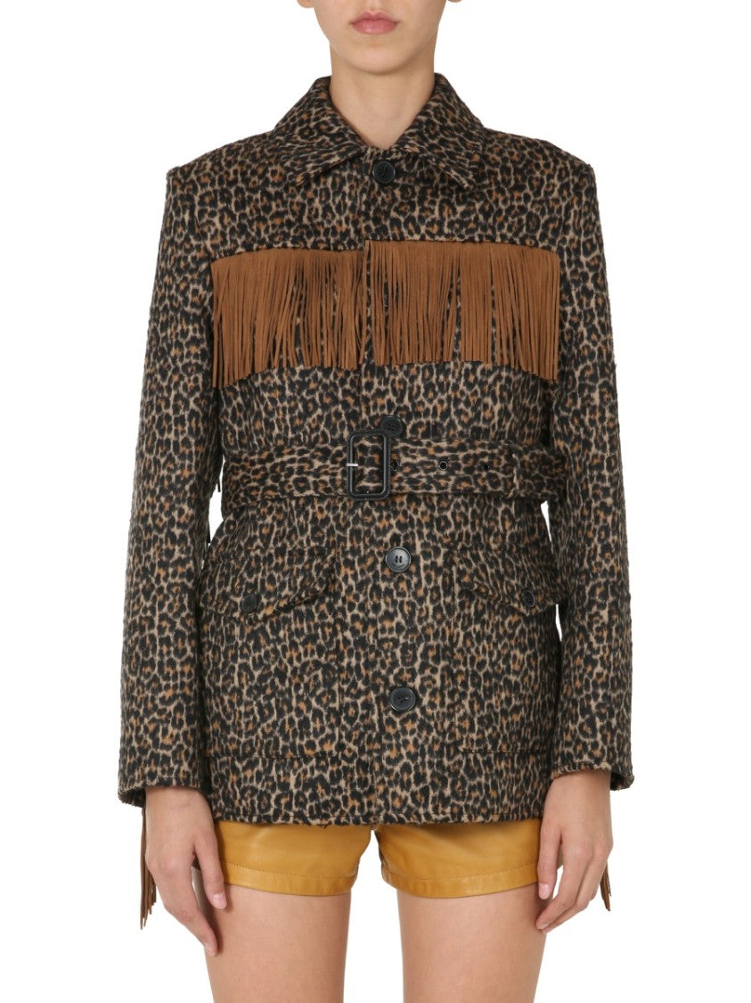 Saint Laurent Structured Leopard Print Jacket