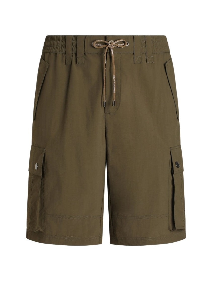Dolce & Gabbana Mid-Length Green Polyamide Cargo Utility Shorts