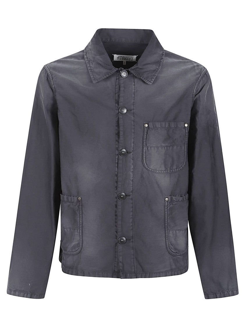 Maison Margiela Boxy Cropped Jacket With Button-Up Front