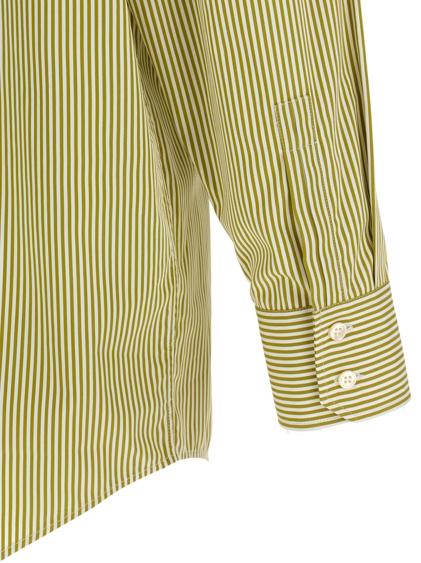 Saint Laurent Vertical Striped Cotton Poplin Shirt