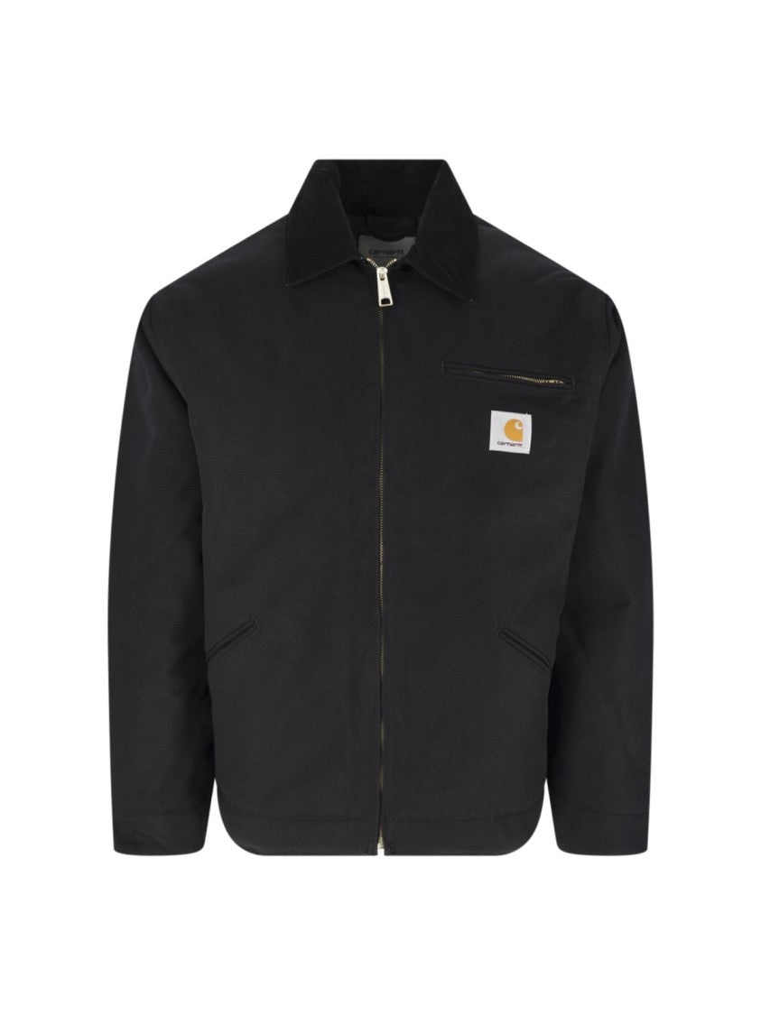 Carhartt Wip Black Og Detroit Velvet-Collar Cotton Jacket