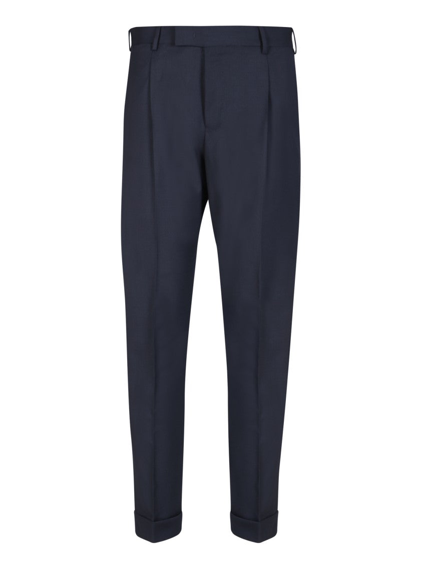 Pt Torino Blue Pleated Trousers
