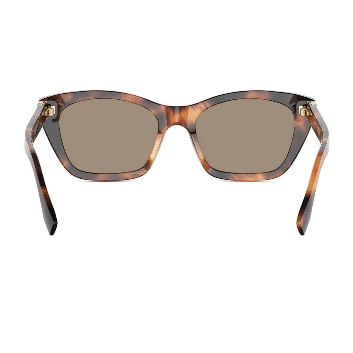 Fendi Geometric Cat-Eye Sunglasses With Tortoiseshell Frame And Gold Accents