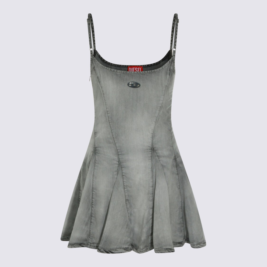Diesel Fitted Mini Dress With Seam Detailing And Flared Skirt