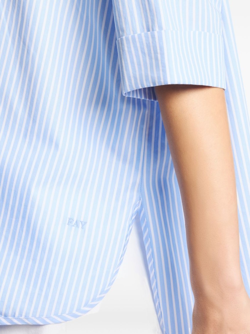 Fay Vertical Striped Loose-Fitting Shirt With Concealed Button Fastening