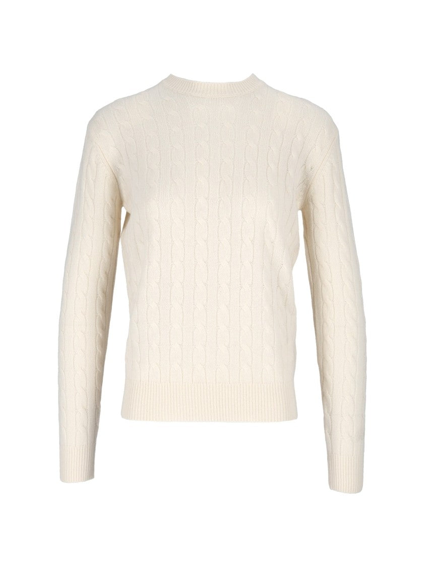 Mc2 Saint Barth Off-White Sorbonne Braid Wool Cable Knit Sweater