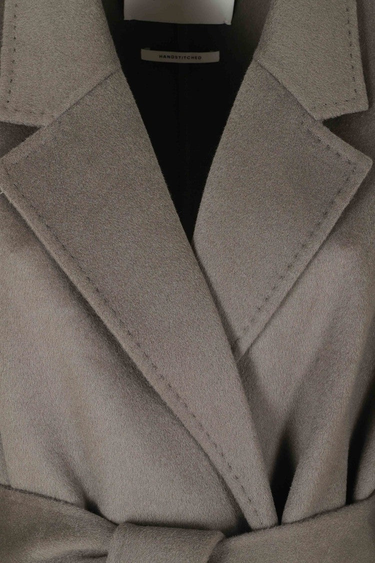 Ivy & Oak Grey Classic Notch Lapel Long Wool Coat