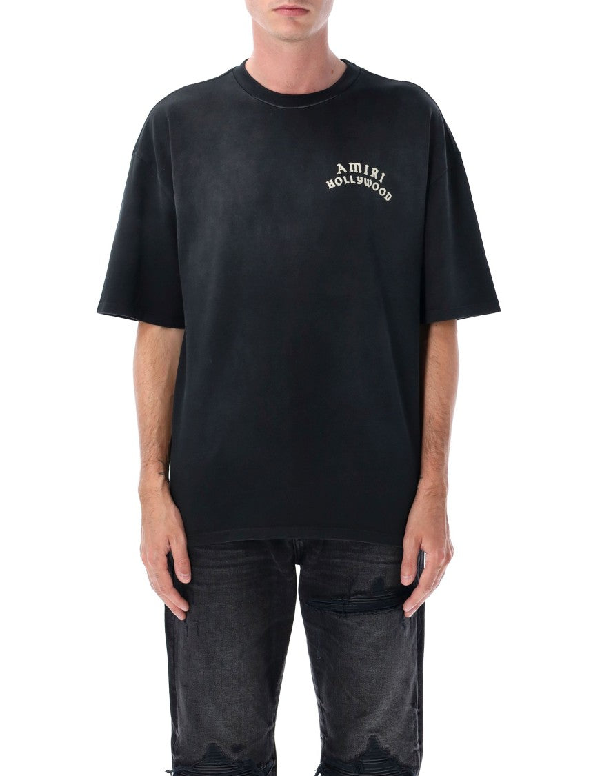 Amiri Hollywood Graphic Oversized T-Shirt With Ribbed Crew Neck