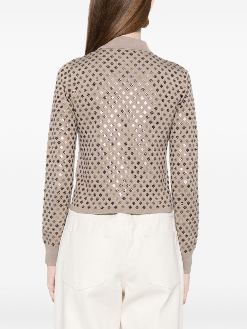 Max Mara Sequinned Wool Cardigan