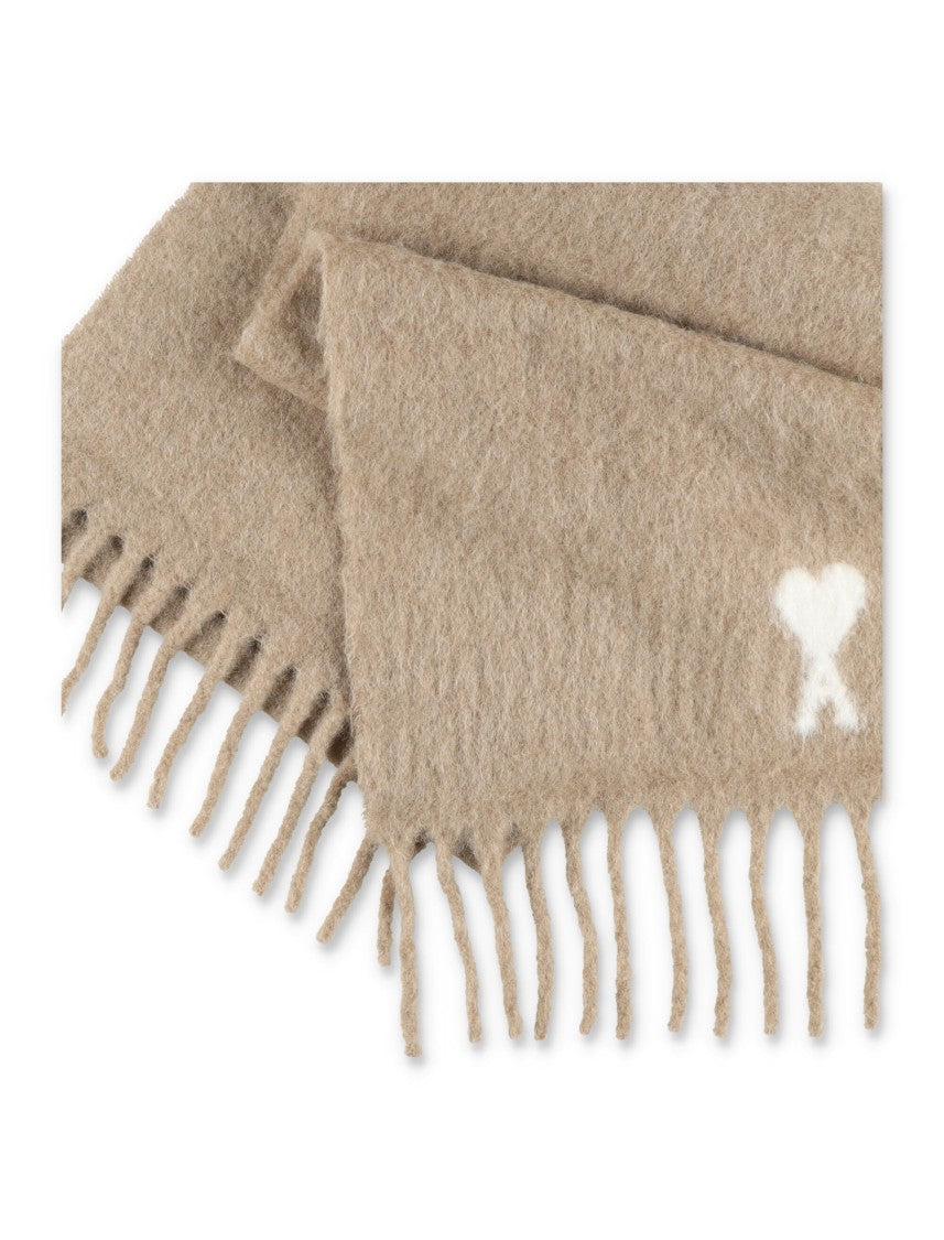 Ami Paris Soft Fringed Alpaca Scarf