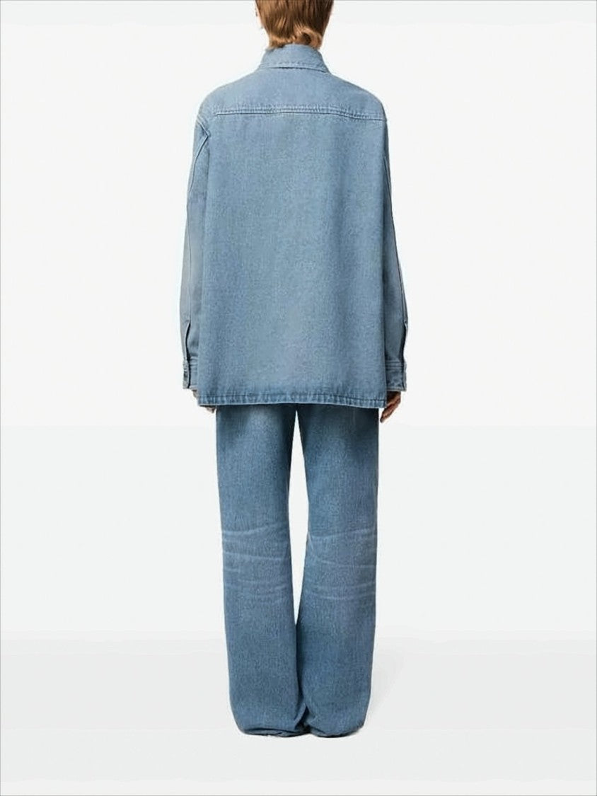 Ami Paris Light Blue Oversized Denim Jacket