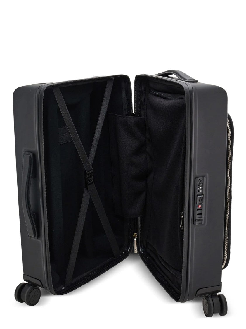 Ferragamo Embossed Leather Logo Trolley With Multi-Zip Compartments