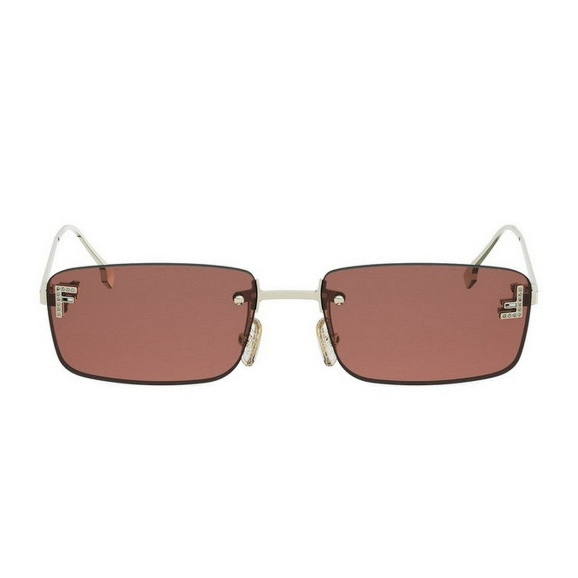 Fendi Gold Fendi First Crystal Rimless Sunglasses