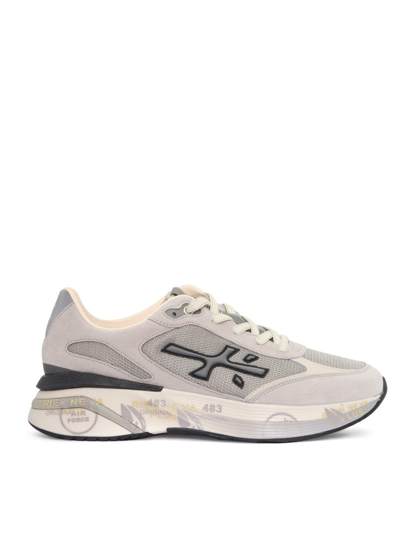 Premiata Textured Sneakers With Calf Leather Accents And Modern Design