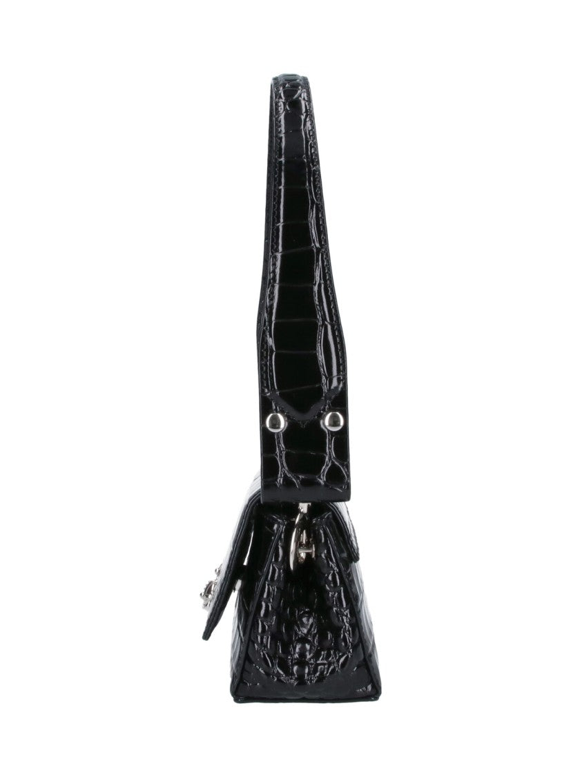 Vivienne Westwood Black Hazel Crocodile Print Leather Mini Shoulder Bag