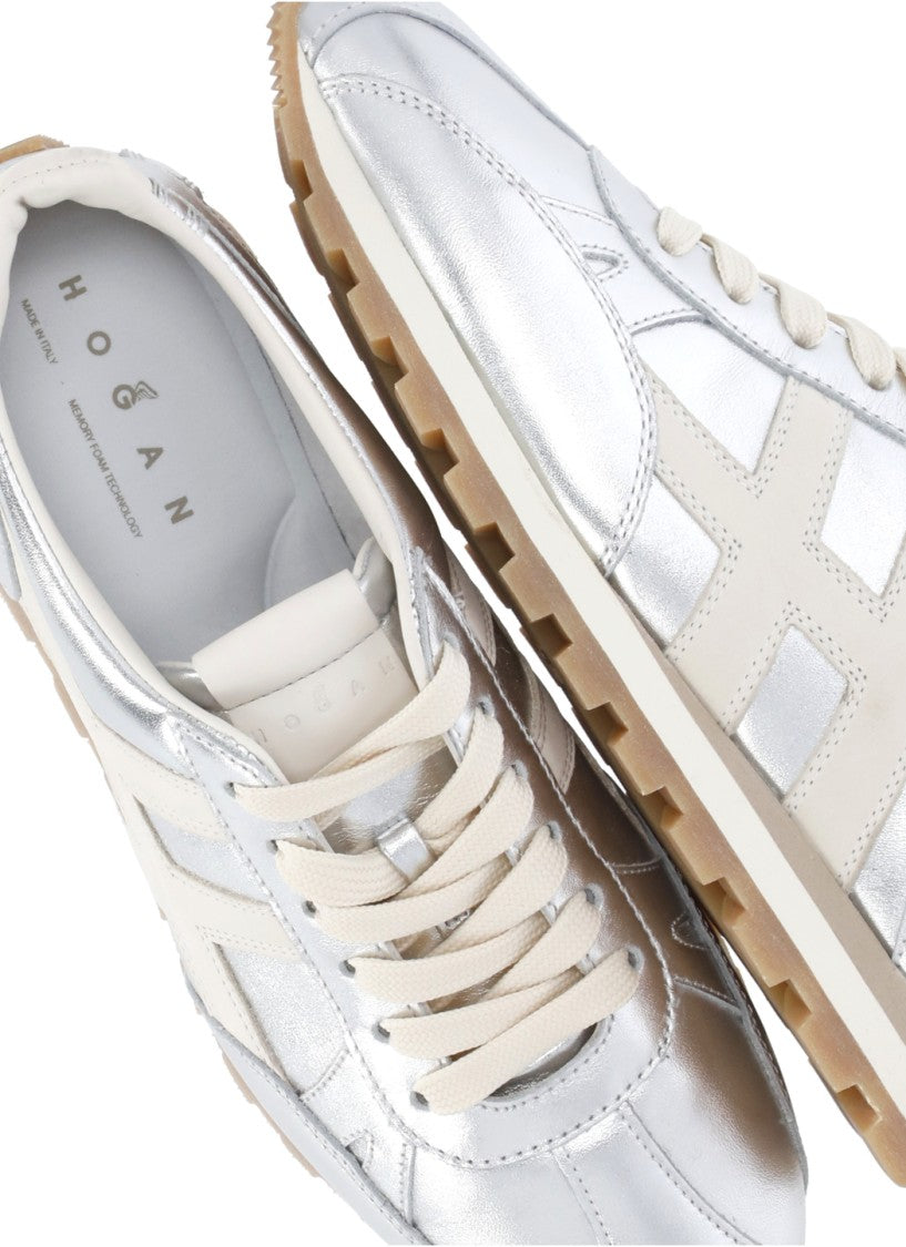 Hogan Silver H701 Suede Sneakers