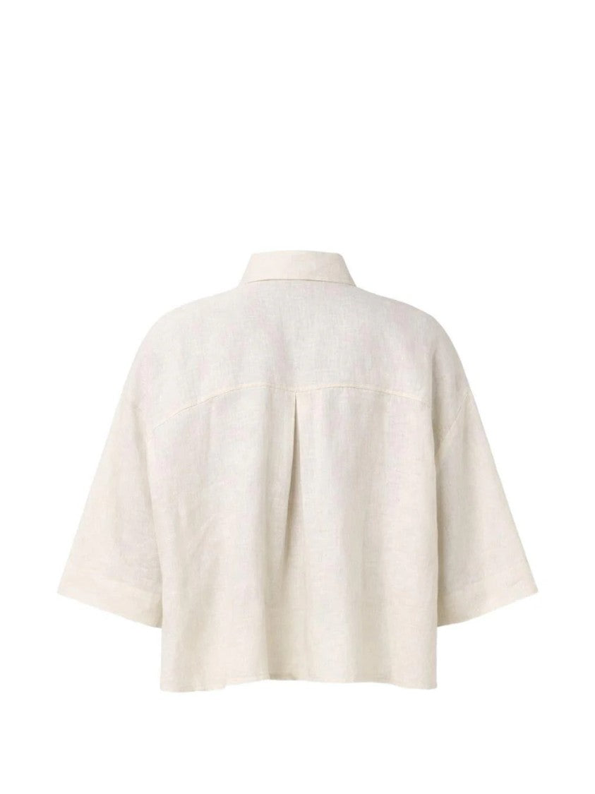 Max Mara Loose-Fitting Cropped Shirt With Classic Collar