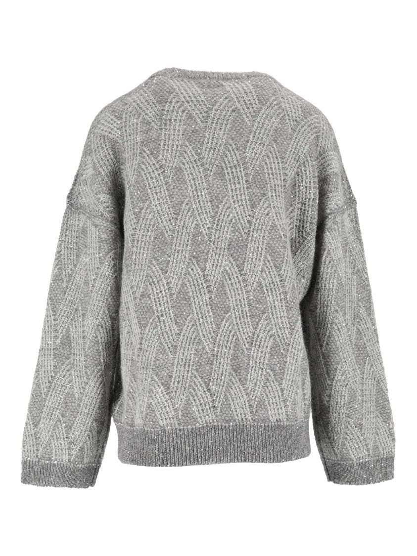Peserico Textured Cable Knit Dropped Shoulders Sweater