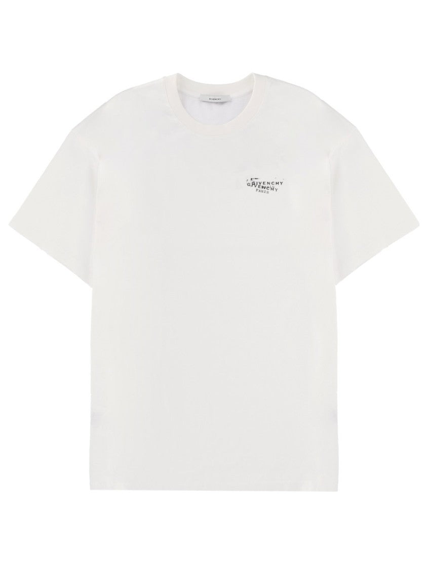 Givenchy Clean White Distressed Back Graphic Cotton T-Shirt