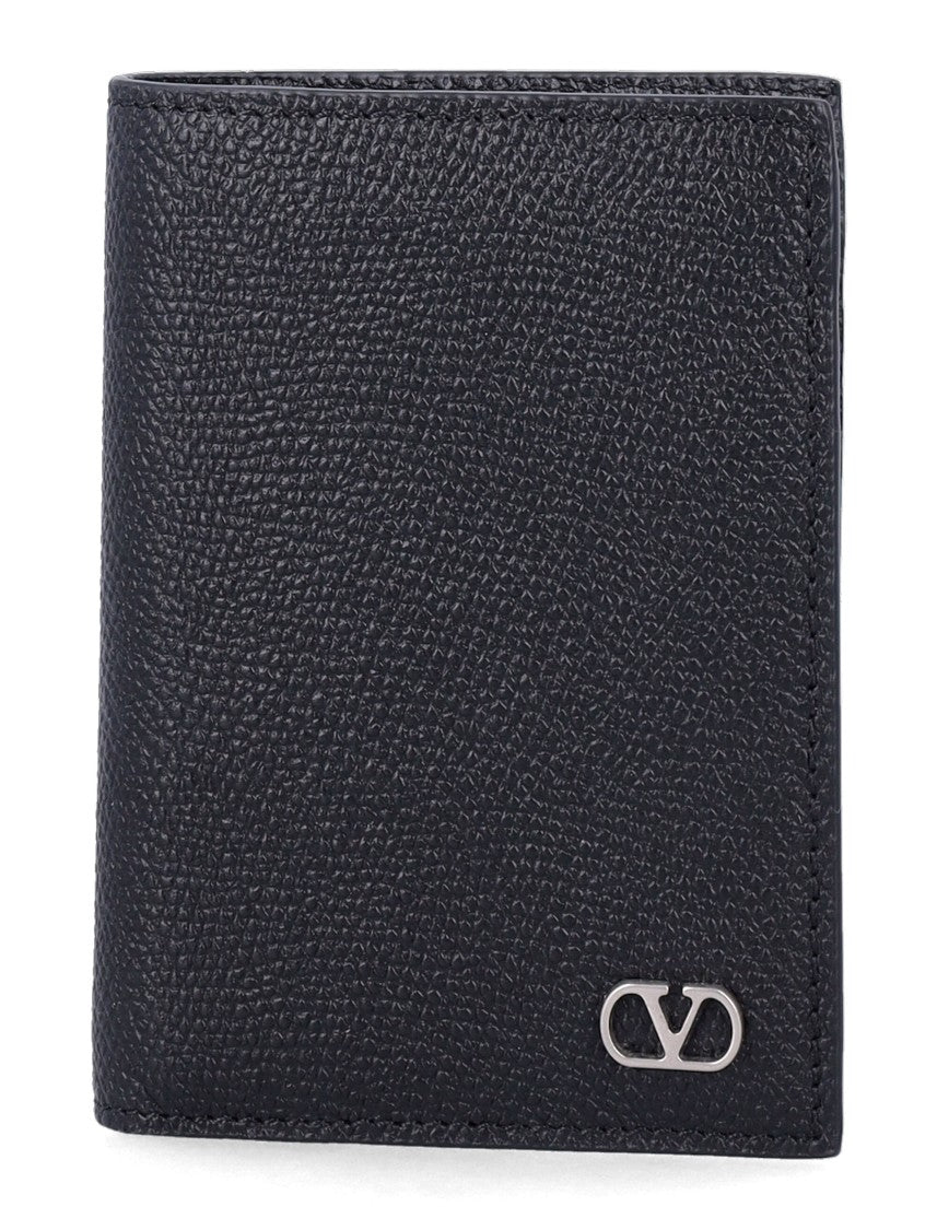 Valentino Garavani Textured Black Card Holder