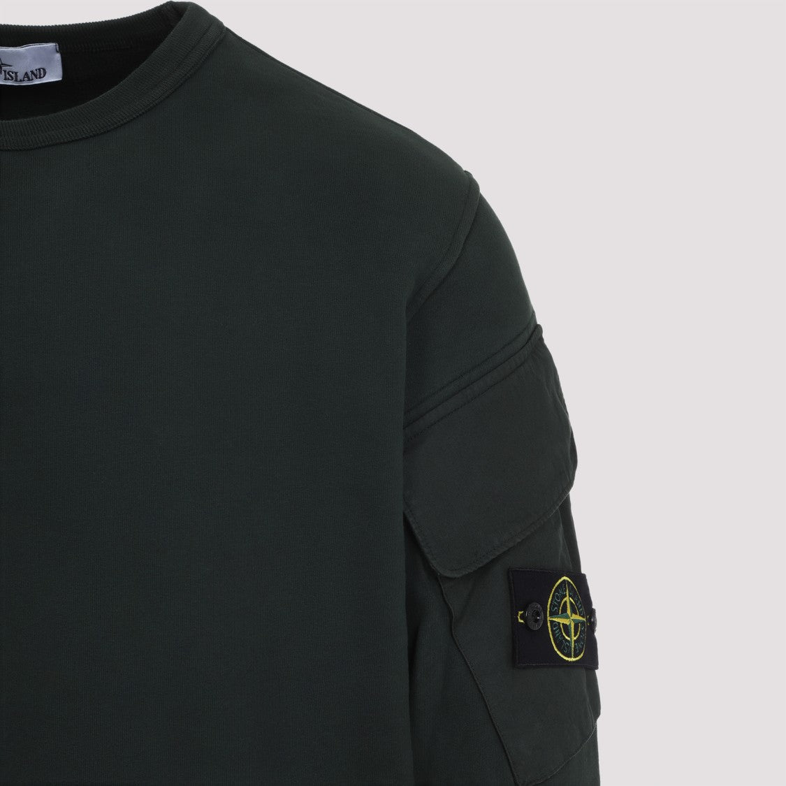 Stone Island Classic Fit Black Cotton Sweatshirt