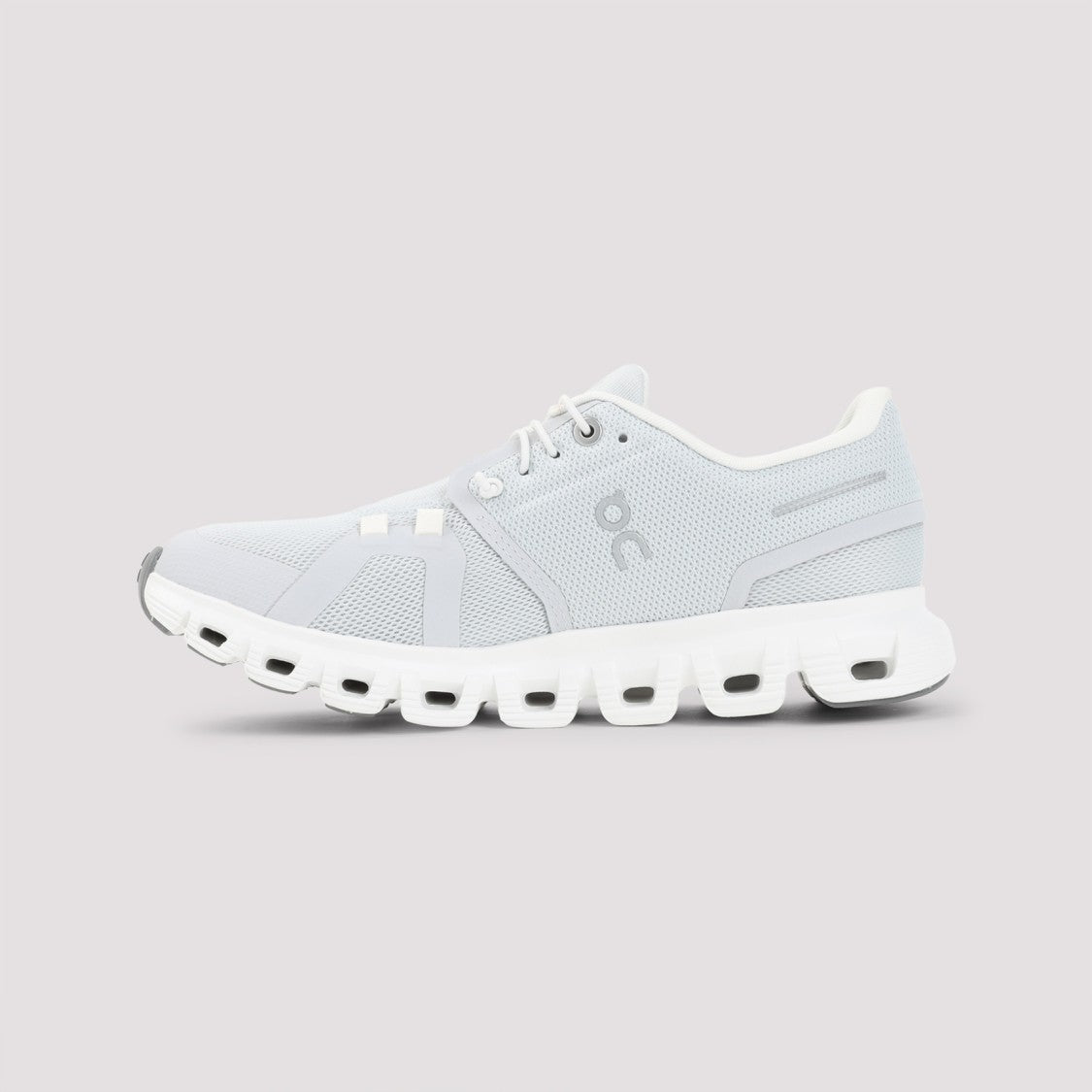 On White Breathable Mesh Sneakers With Shock Absorbing Sole