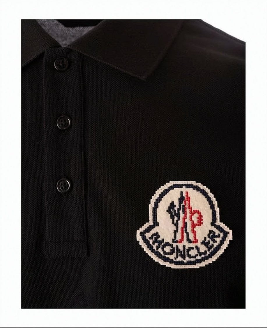 Moncler Short-Sleeve Polo Shirt With Ribbed Collar