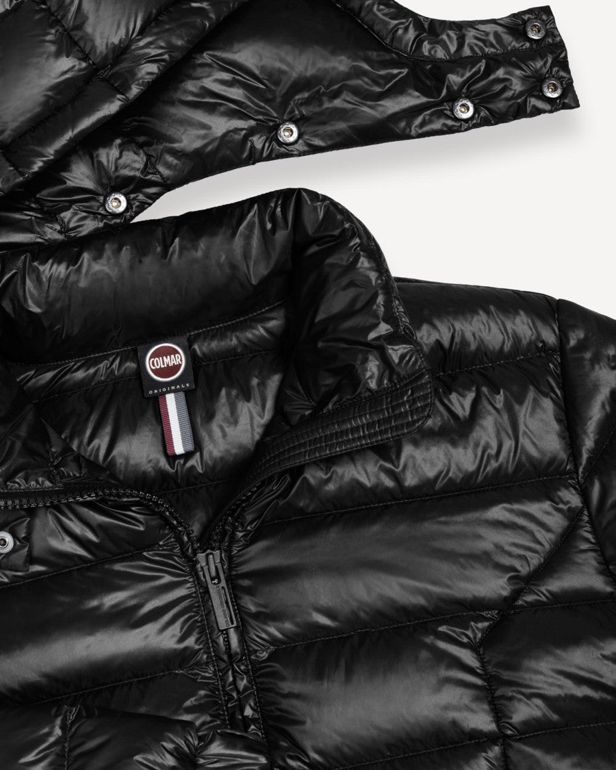 Colmar Glossy Navy Blue Puffer Jacket With Detachable Hood