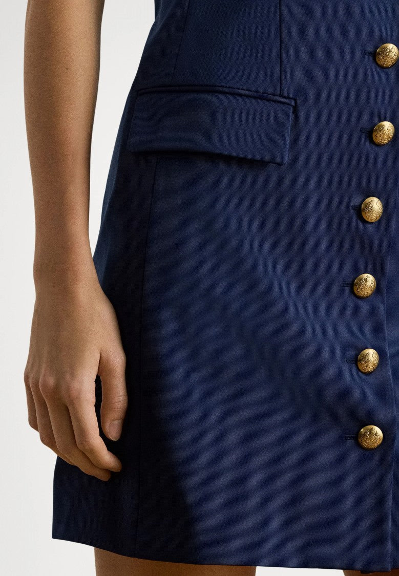 Lauren Ralph Lauren Navy Blue Courie Faille Cocktail Dress