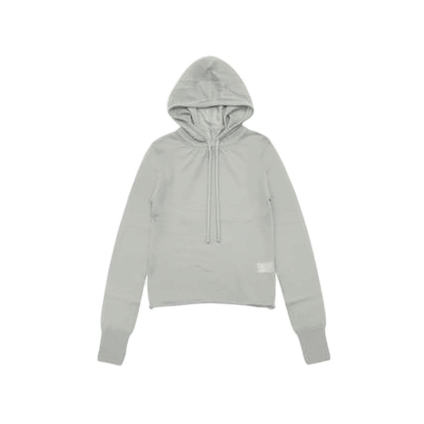 Amomento Heathered Knit Long-Sleeve Hoodie With Cropped Hem