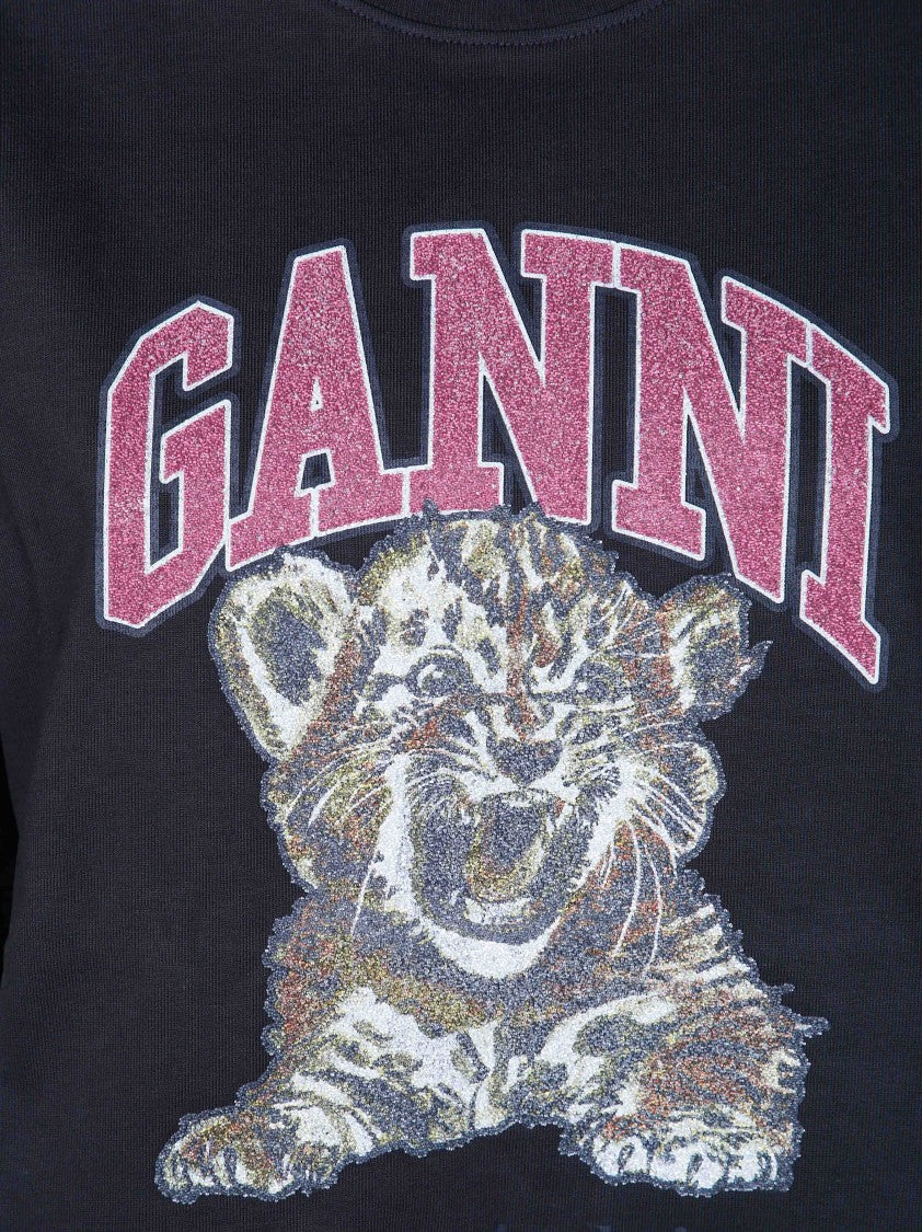 Ganni Boxy-Fit Graphic Heavy Cotton T-Shirt