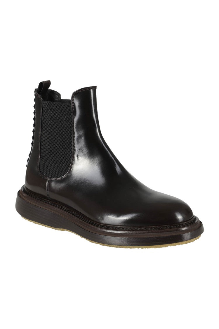 The Antipode Beatles Brushed Leather Boots With Elastic Side Panels